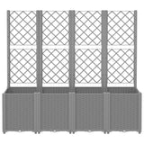 Garden Planter with Trellis Light Grey 160x40x140 cm PP