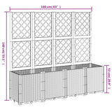 Garden Planter with Trellis Light Grey 160x40x140 cm PP
