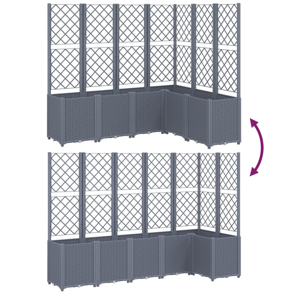 Garden Planter with Trellis Blue Grey 160x120x140 cm PP