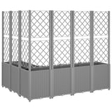 Garden Planter with Trellis Light Grey 160x120x140 cm PP