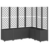 Garden Planter with Trellis Black 160x120x140 cm PP