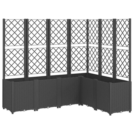 Garden Planter with Trellis Black 160x120x140 cm PP