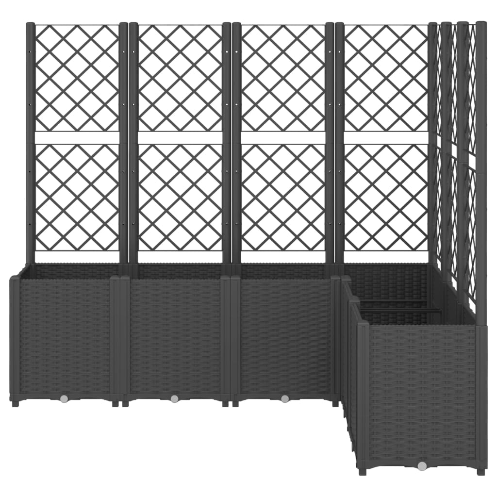 Garden Planter with Trellis Black 160x120x140 cm PP