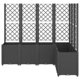Garden Planter with Trellis Black 160x120x140 cm PP