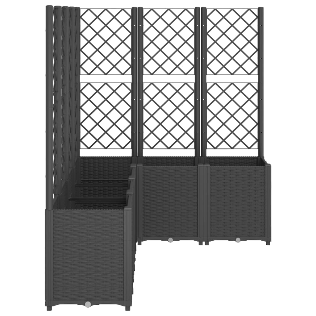 Garden Planter with Trellis Black 160x120x140 cm PP