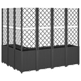 Garden Planter with Trellis Black 160x120x140 cm PP