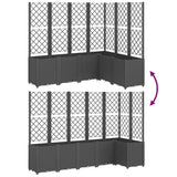 Garden Planter with Trellis Black 160x120x140 cm PP