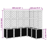 Garden Planter with Trellis Black 160x120x140 cm PP