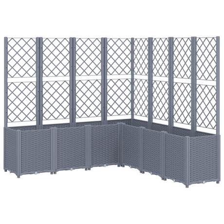 Garden Planter with Trellis Blue Grey 160x160x140 cm PP