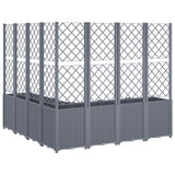 Garden Planter with Trellis Blue Grey 160x160x140 cm PP