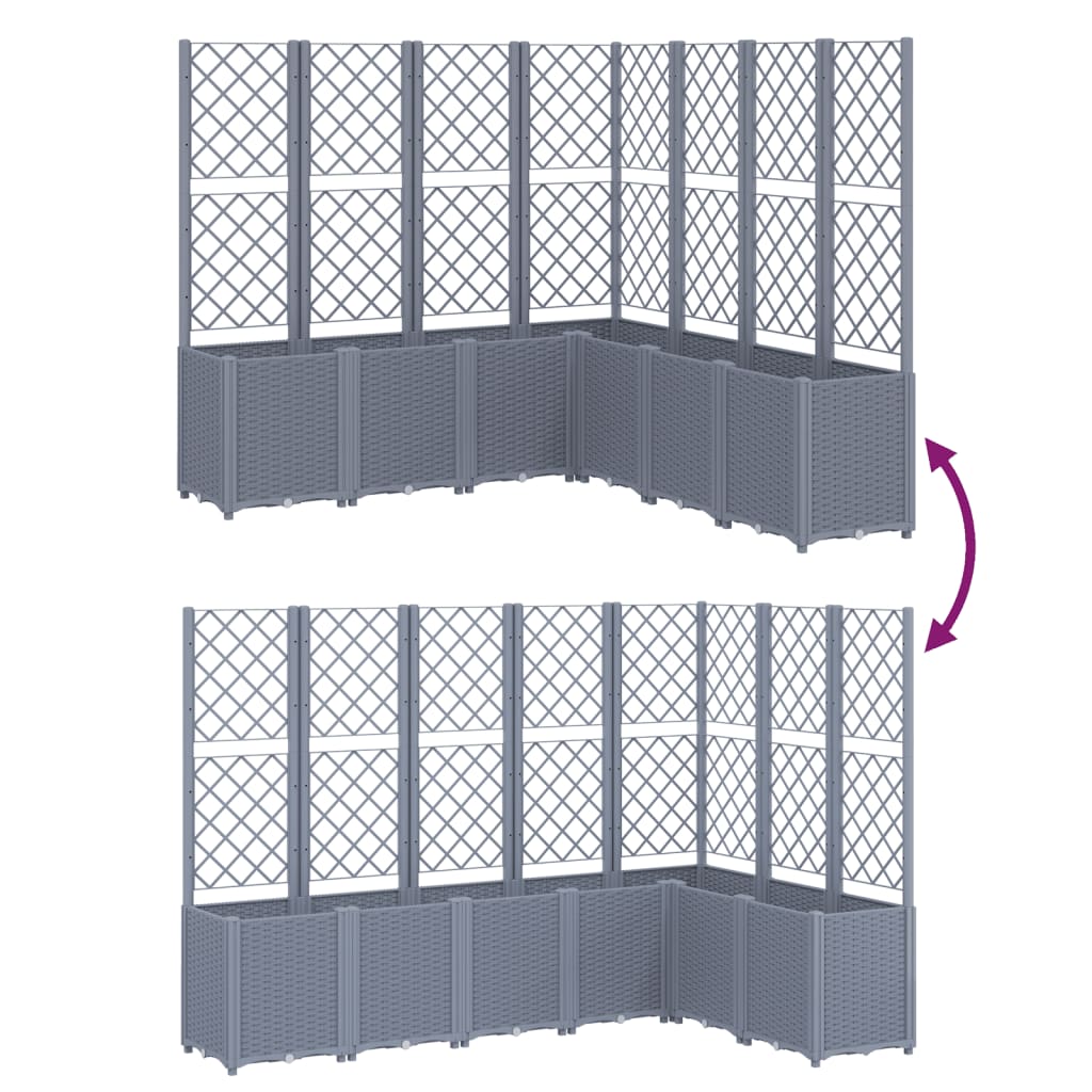 Garden Planter with Trellis Blue Grey 160x160x140 cm PP
