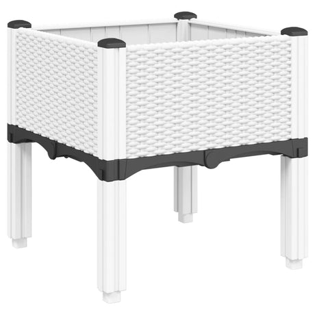 Garden Planter with Legs White 40x40x42 cm PP