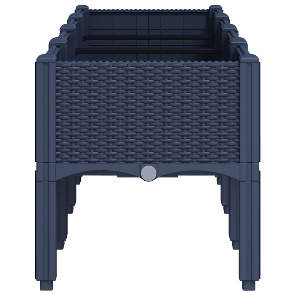 Garden Planter with Legs Blue Grey 160x40x42 cm PP