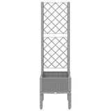 Garden Planter with Trellis Light Grey 40x40x142 cm PP