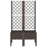 Garden Planter with Trellis Brown 80x40x142 cm PP