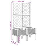 Garden Planter with Trellis Brown 80x40x142 cm PP