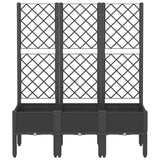 Garden Planter with Trellis Black 120x40x142 cm PP