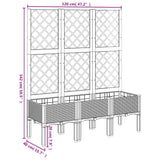 Garden Planter with Trellis Black 120x40x142 cm PP