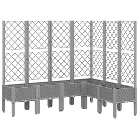 Garden Planter with Trellis Light Grey 160x120x142 cm PP