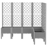 Garden Planter with Trellis Light Grey 160x120x142 cm PP