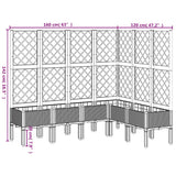 Garden Planter with Trellis Light Grey 160x120x142 cm PP