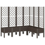 Garden Planter with Trellis Brown 160x120x142 cm PP