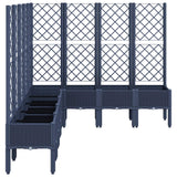Garden Planter with Trellis Blue Grey 200x160x142 cm PP