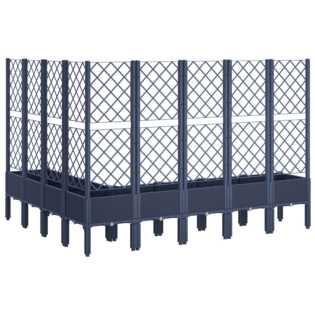 Garden Planter with Trellis Blue Grey 200x160x142 cm PP