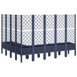 Garden Planter with Trellis Blue Grey 200x160x142 cm PP