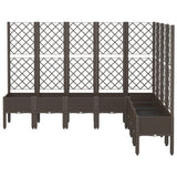 Garden Planter with Trellis Brown 200x160x142 cm PP