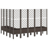 Garden Planter with Trellis Brown 200x160x142 cm PP