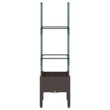 Garden Planter with Trellis Brown 40x40x142.5 cm PP