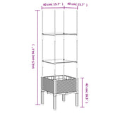 Garden Planter with Trellis Brown 40x40x142.5 cm PP
