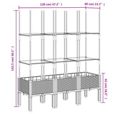 Garden Planter with Trellis Light Grey 120x40x142.5 cm PP