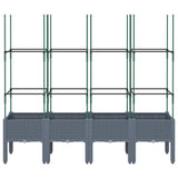 Garden Planter with Trellis Blue Grey 160x40x142.5 cm PP