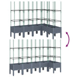 Garden Planter with Trellis Blue Grey 160x120x142.5 cm PP