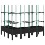Garden Planter with Trellis Black 160x120x142.5 cm PP