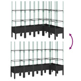 Garden Planter with Trellis Black 160x120x142.5 cm PP
