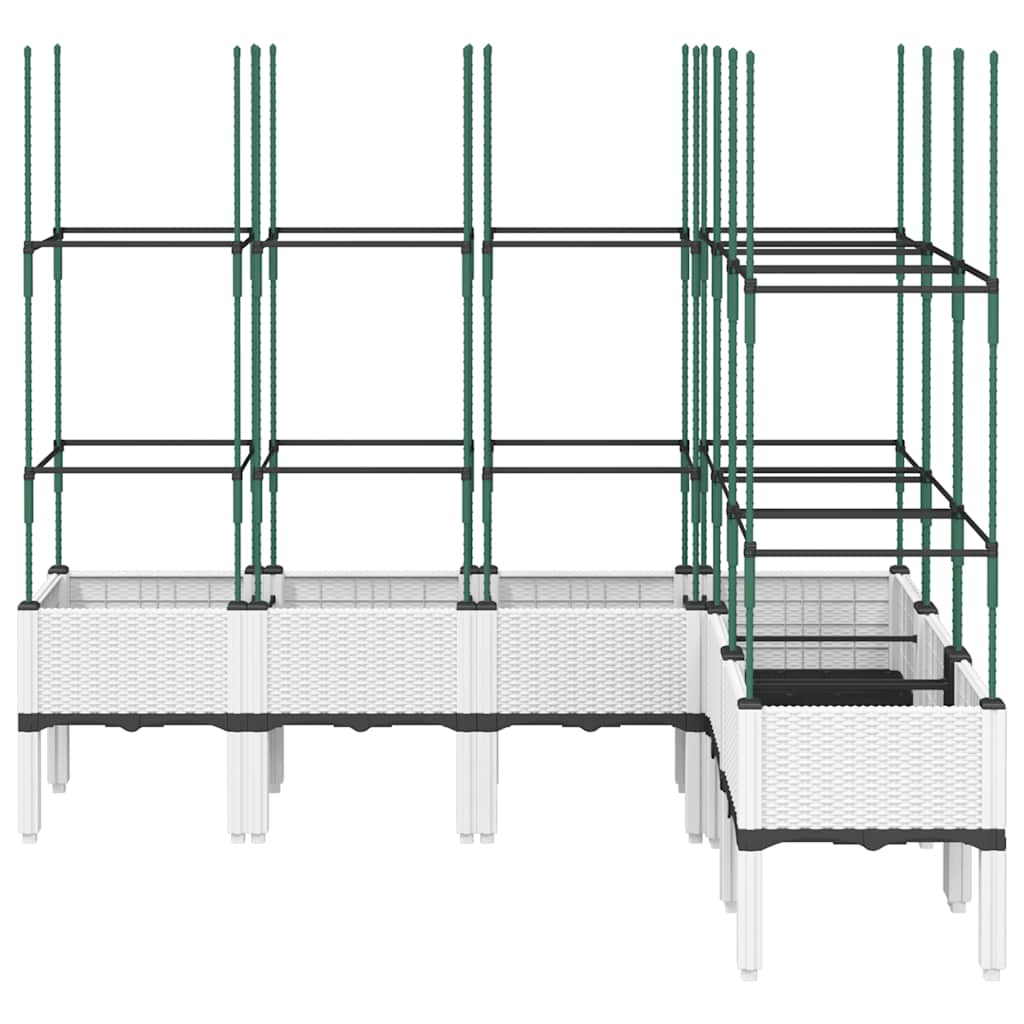 Garden Planter with Trellis White 160x120x142.5 cm PP