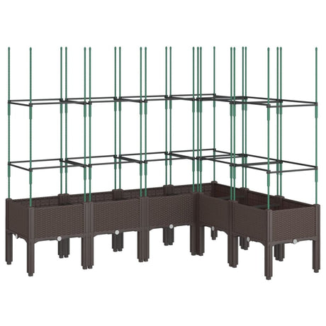 Garden Planter with Trellis Brown 160x120x142.5 cm PP
