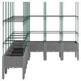 Garden Planter with Trellis Light Grey 200x160x142.5 cm PP