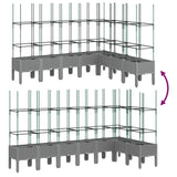 Garden Planter with Trellis Light Grey 200x160x142.5 cm PP