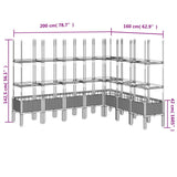 Garden Planter with Trellis Light Grey 200x160x142.5 cm PP