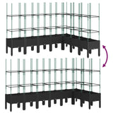Garden Planter with Trellis Black 200x160x142.5 cm PP