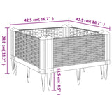 Garden Planter with Pegs White 42.5x42.5x28.5 cm PP
