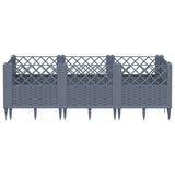 Garden Planter with Pegs Blue Grey 123.5x43.5x43.5 cm PP