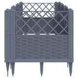 Garden Planter with Pegs Blue Grey 123.5x43.5x43.5 cm PP