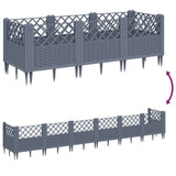 Garden Planter with Pegs Blue Grey 123.5x43.5x43.5 cm PP