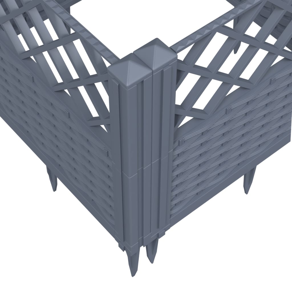Garden Planter with Pegs Blue Grey 123.5x43.5x43.5 cm PP