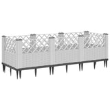 Garden Planter with Pegs White 123.5x43.5x43.5 cm PP